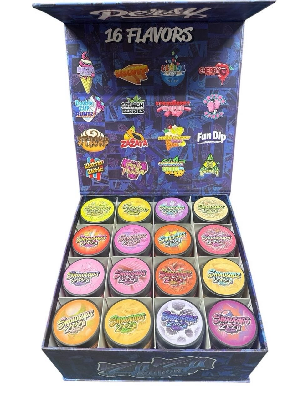 PERSY SNOWCAPS ZAZA EDITION This PERSY SNOWCAPS ZAZA EDITION-inspired drop features ultra-potent, cold-cured live rosin with a frosty trichome profile, delivering an intense flavor and smooth, heavy-hitting effects.