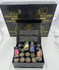 Above The Clouds Pre Rolls Solventless Mini | For the true connoisseur. Our mini "hash hole" pre-rolls feature a core of pure solventless concentrate, delivering unmatched flavor and a smooth, powerful experience.