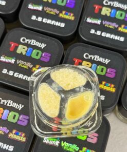 Experience the ultimate dab with Crybaby Trios Wax Micro Diamonds 3-in-1. Discover the potent, flavorful blend of THCA diamonds, live resin & cured resin. Learn about lab results, safety, and why it's a top-tier concentrate.